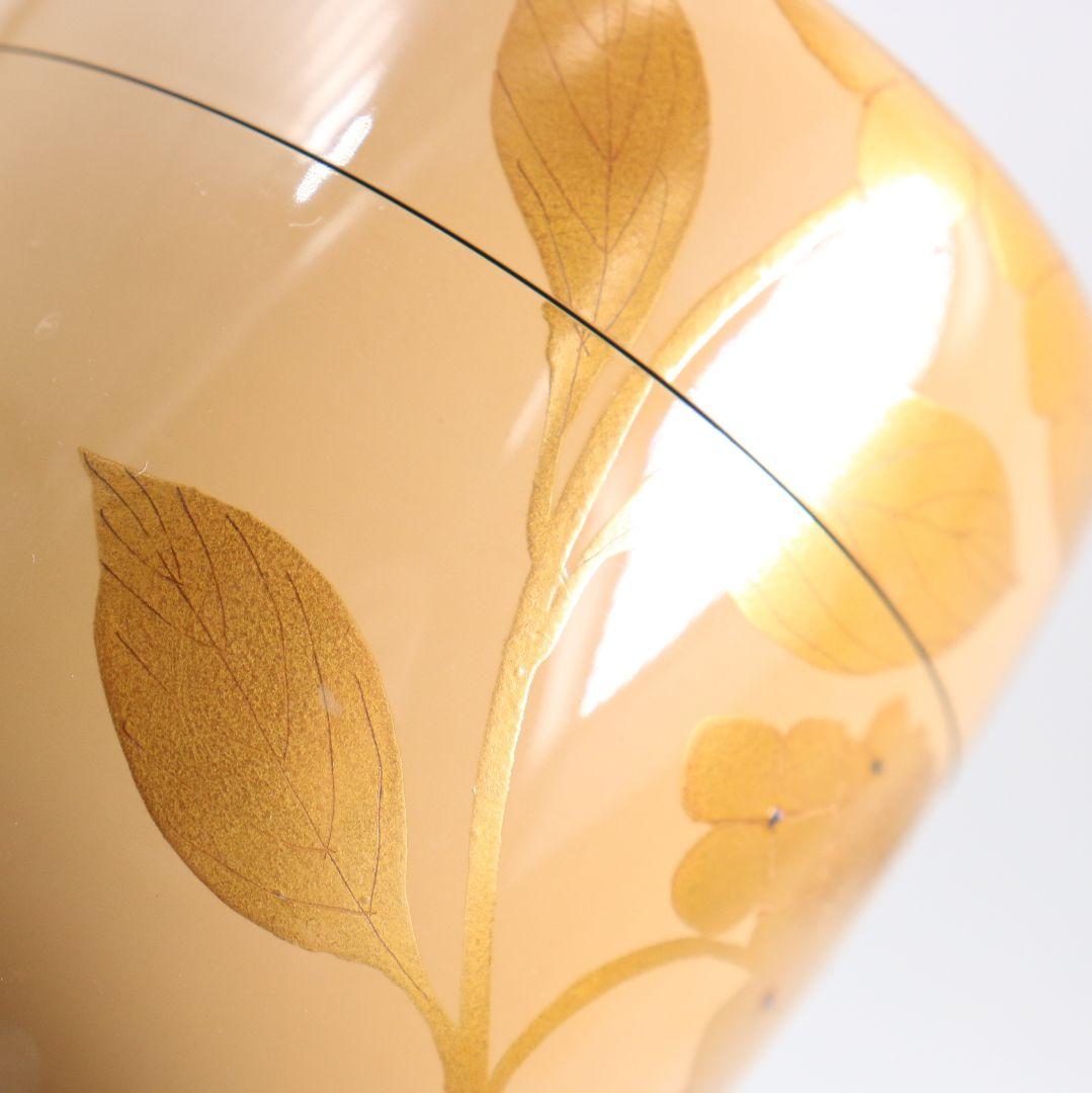 高田犀光作 白漆 紫陽花 中棗 茶道具 共箱　V920