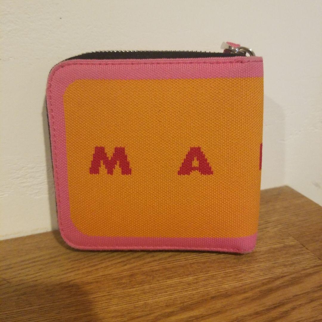 【美品】MARNI 二つ折り財布 オレンジ ピンク