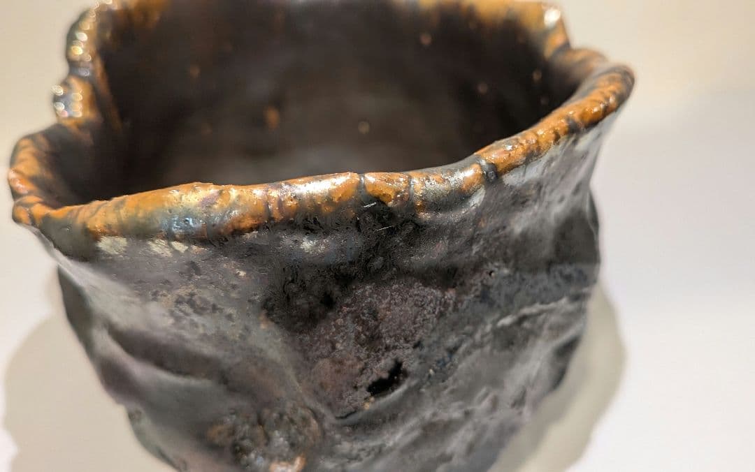 『濱崎節生』茶碗　喜多窯　茶道具　共箱　鬼子岳　唐津焼