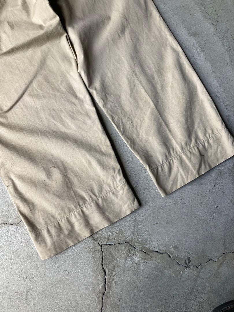 50s US ARMY チノパン 米軍 実物 30×29 アルミジップ ボロ