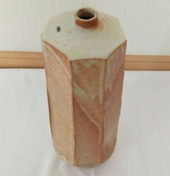 人間国宝　鈴木蔵　志野　壺　33cm　桐箱入り