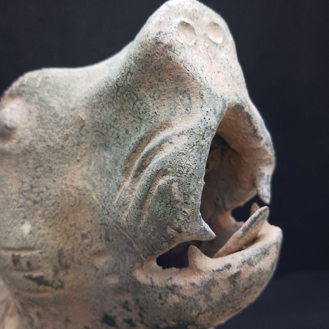 Y2952-1 中国 漢代 緑釉犬 置物 高さ34㎝