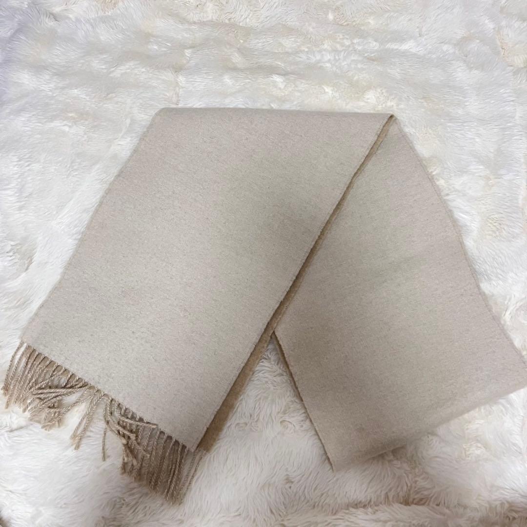 ロエベ　ベージュ ウールカシミア　バイカラー　マフラー