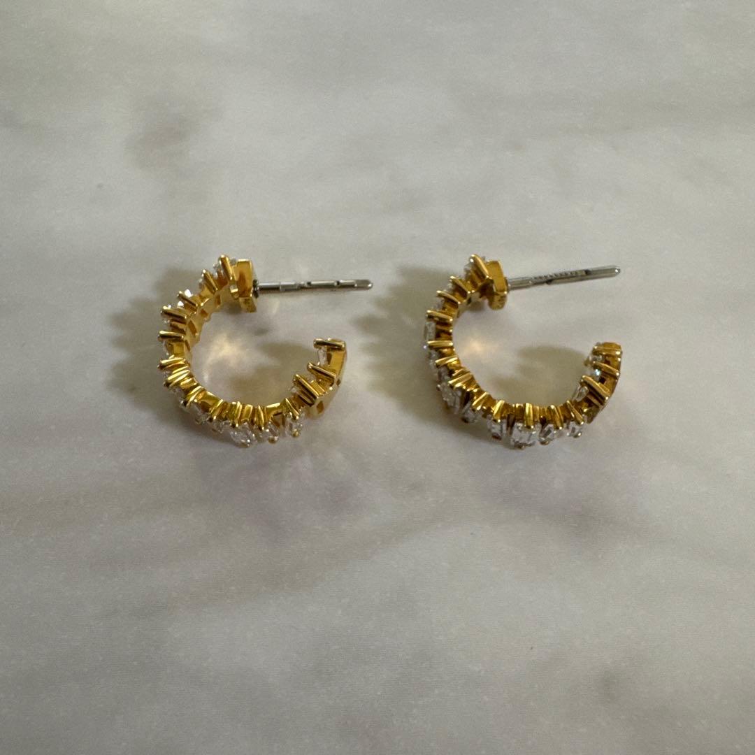 【BAQLESS】バックレス ゴールド ストーン ピアス 新品未着用