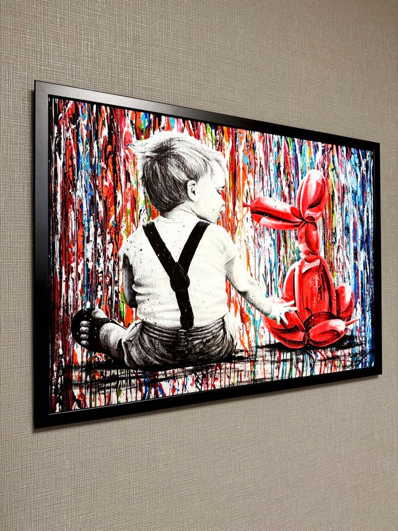 No.237フレーム付きキャンバスアート　バルーンドッグ バンクシー　バスキア