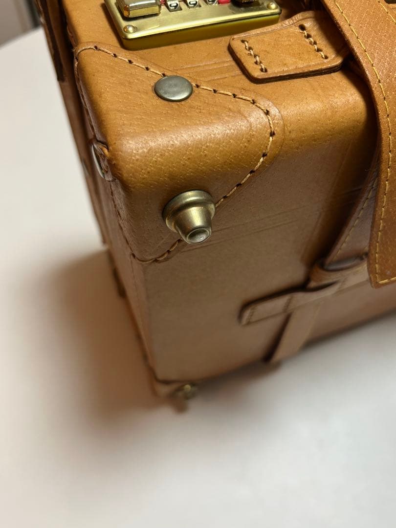 アサヒビール 本革 ミニトランク 旅行バッグ 5KJ98 アンティーク