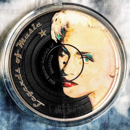 【新品】2019 ソロモン諸島 マドンナ カラー銀貨 専用ケース 保証書付