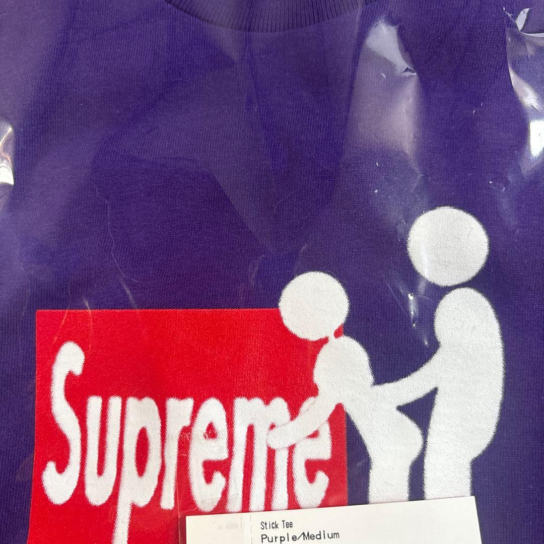 Supreme Stick Tee パープル Mサイズ　ステッカー5枚