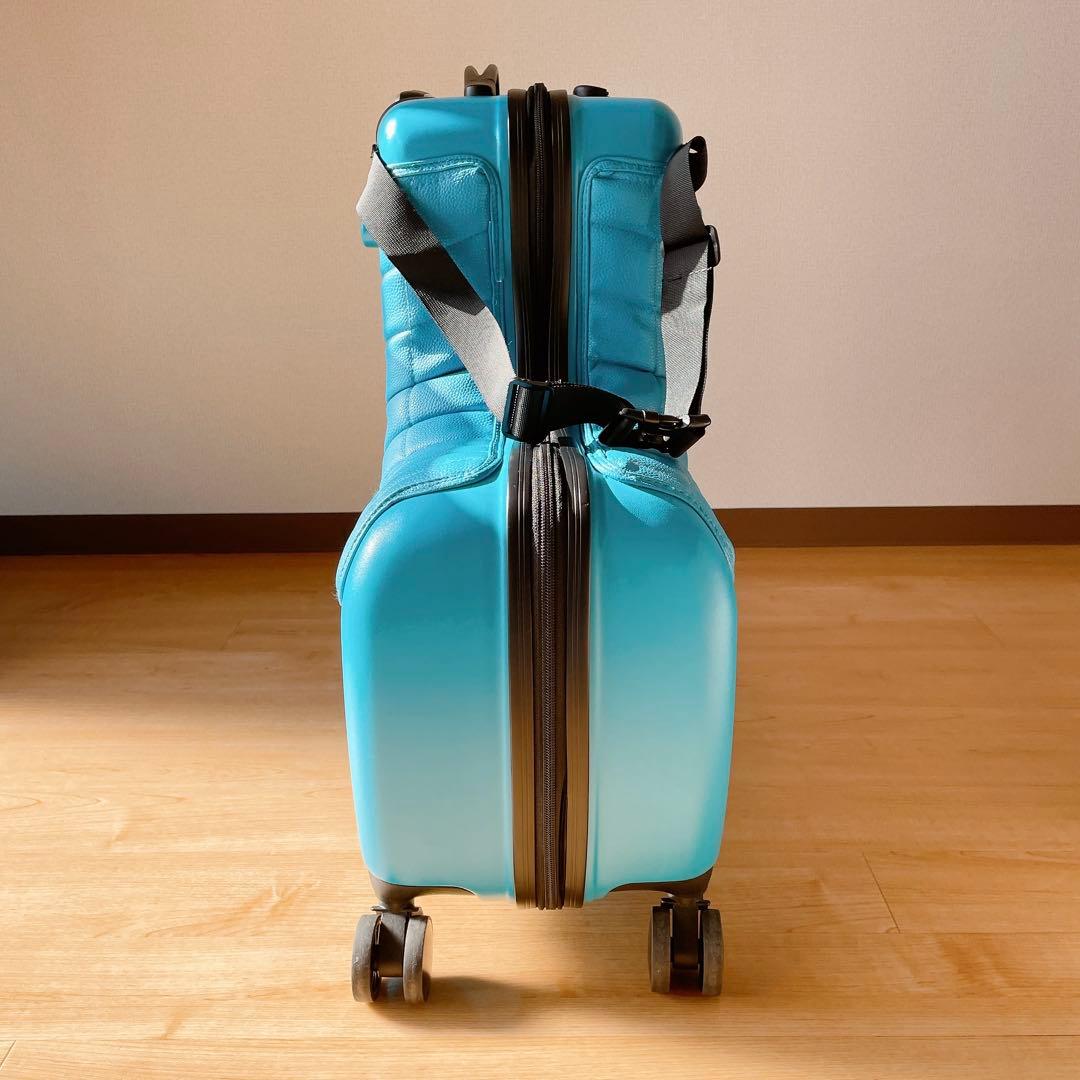 美品✨️ NORICCO 子どもが乗れるキャリーケース プレミアムシート 旅行 青