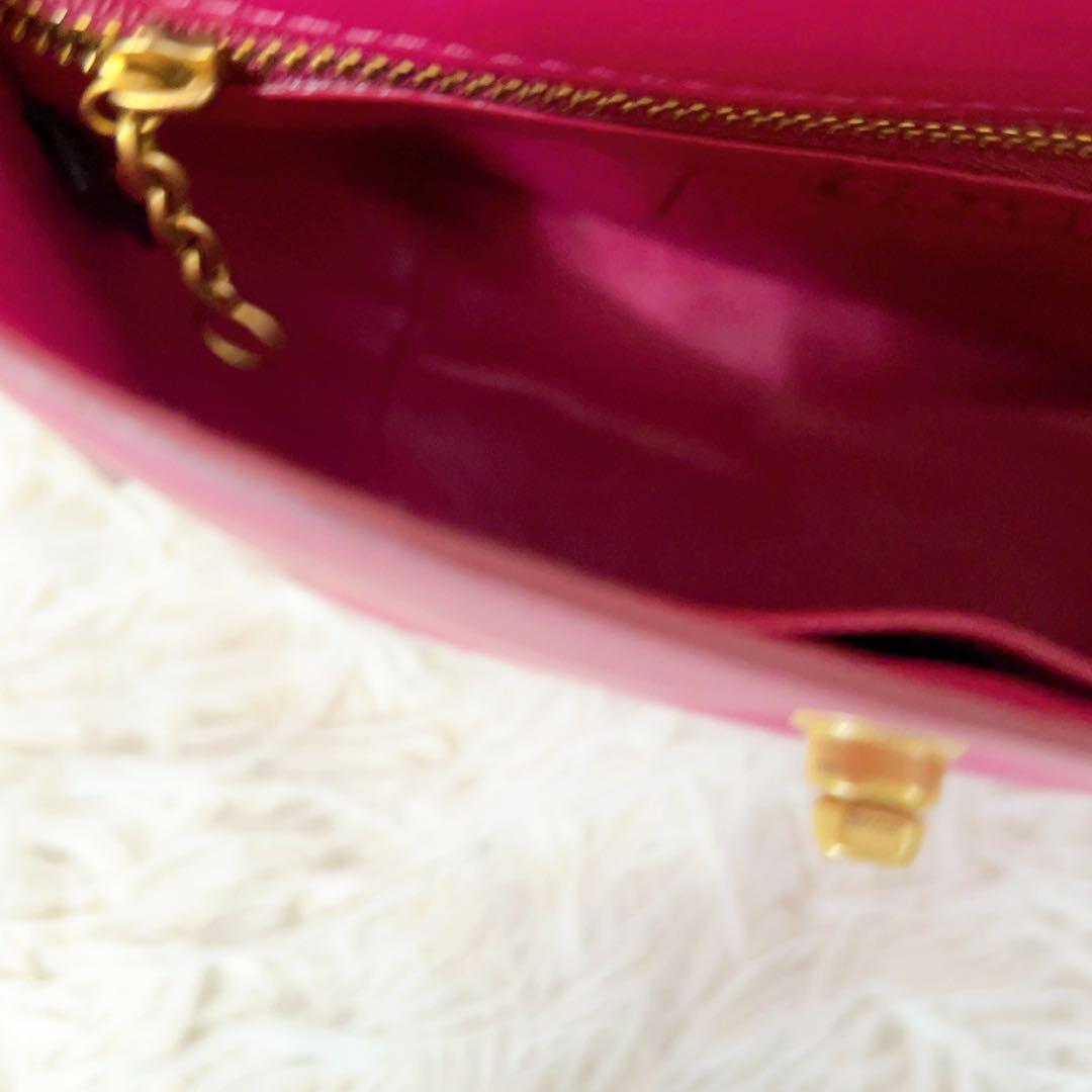 百貨店限定✨希少色 美品 コーチ ショルダーバッグ バイオレットピンク 逆台形型