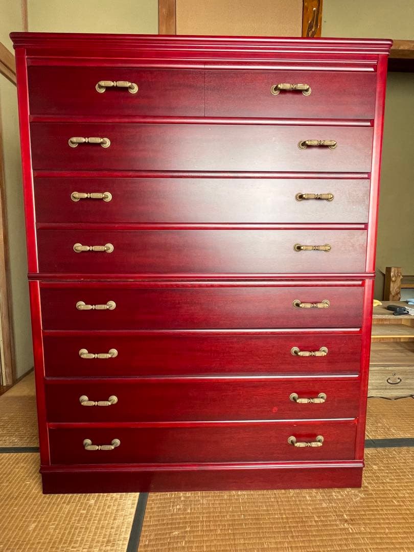 昭和レトロ　木製タンス 8引き出し