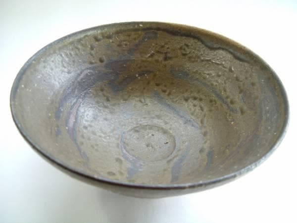 茶碗■追銘「夕月」3つ割り高台 伊羅保 平茶碗 茶道具 抹茶碗 古美術 桐共箱■