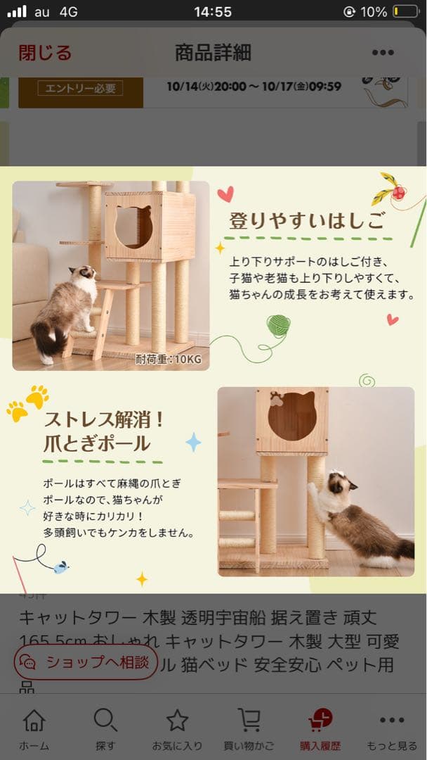 キャットタワー 165.5cm