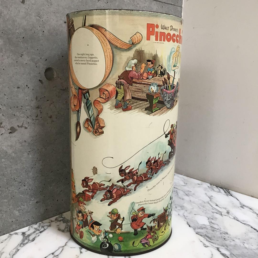 ピノキオ W.D.P. ビンテージ ブリキ缶 BIGサイズ ディズニー