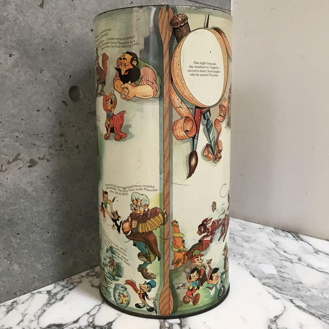 ピノキオ W.D.P. ビンテージ ブリキ缶 BIGサイズ ディズニー
