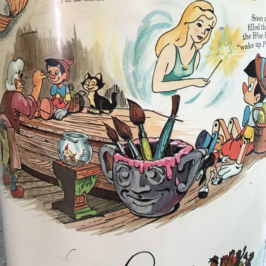 ピノキオ W.D.P. ビンテージ ブリキ缶 BIGサイズ ディズニー