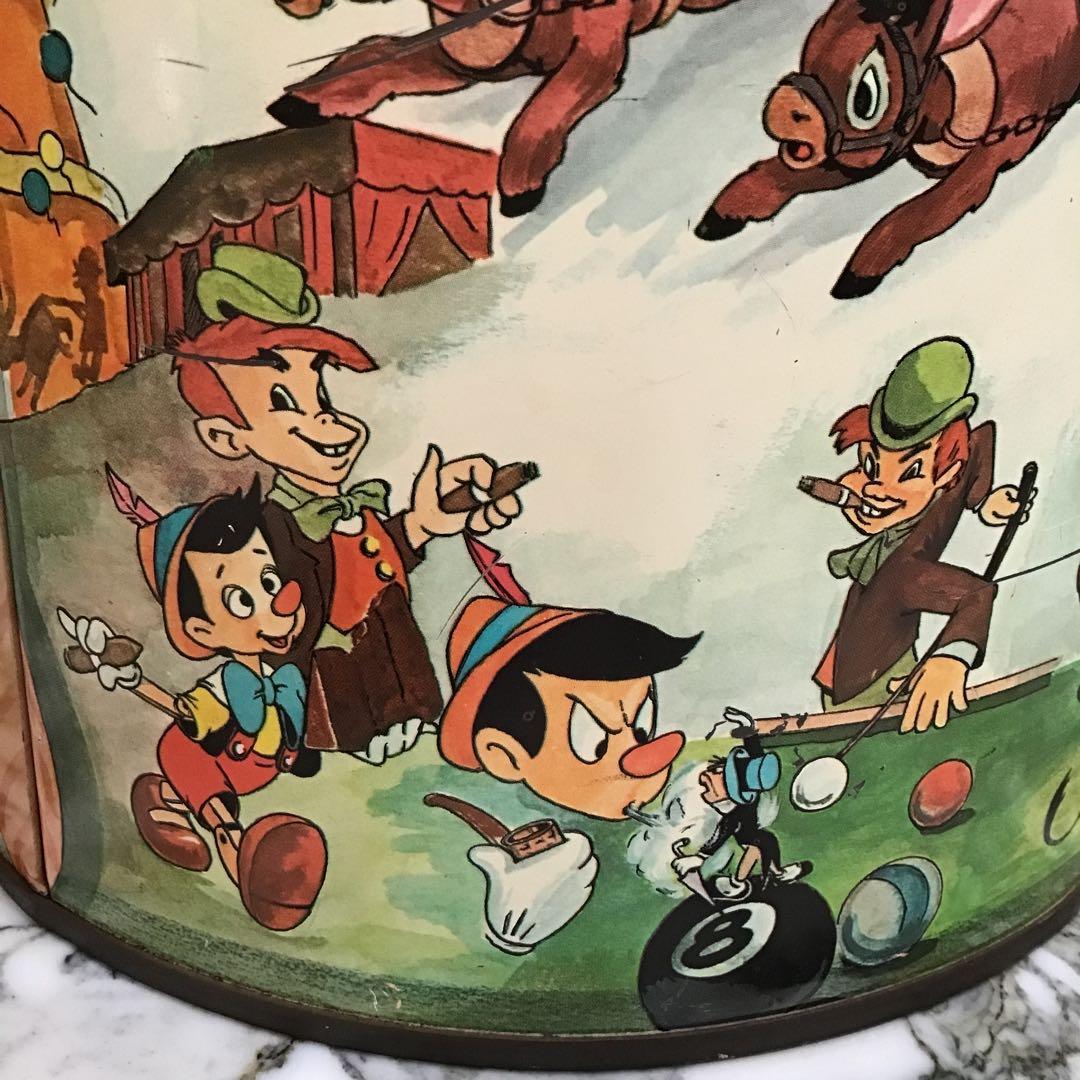 ピノキオ W.D.P. ビンテージ ブリキ缶 BIGサイズ ディズニー