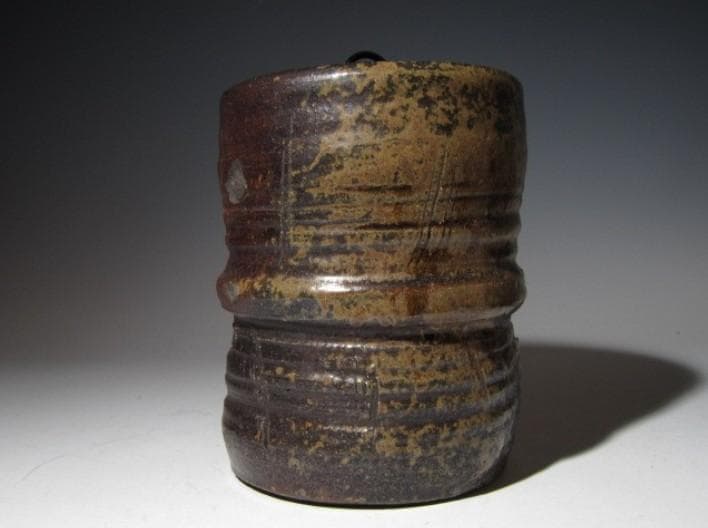 古備前水指 千家三代元伯花押 円能斎追書o457