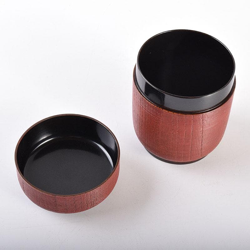 茶道具　輪島塗　久世宗春作　千筋涌茶入　棗　共箱　V　6886