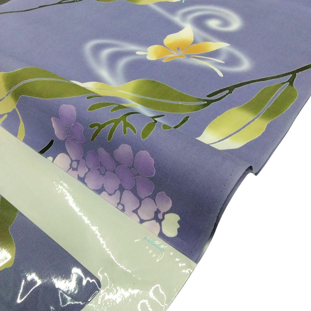 山本寛斎　紫陽花　浴衣　反物　灰紫　クインサイズ　高級本染　#4808