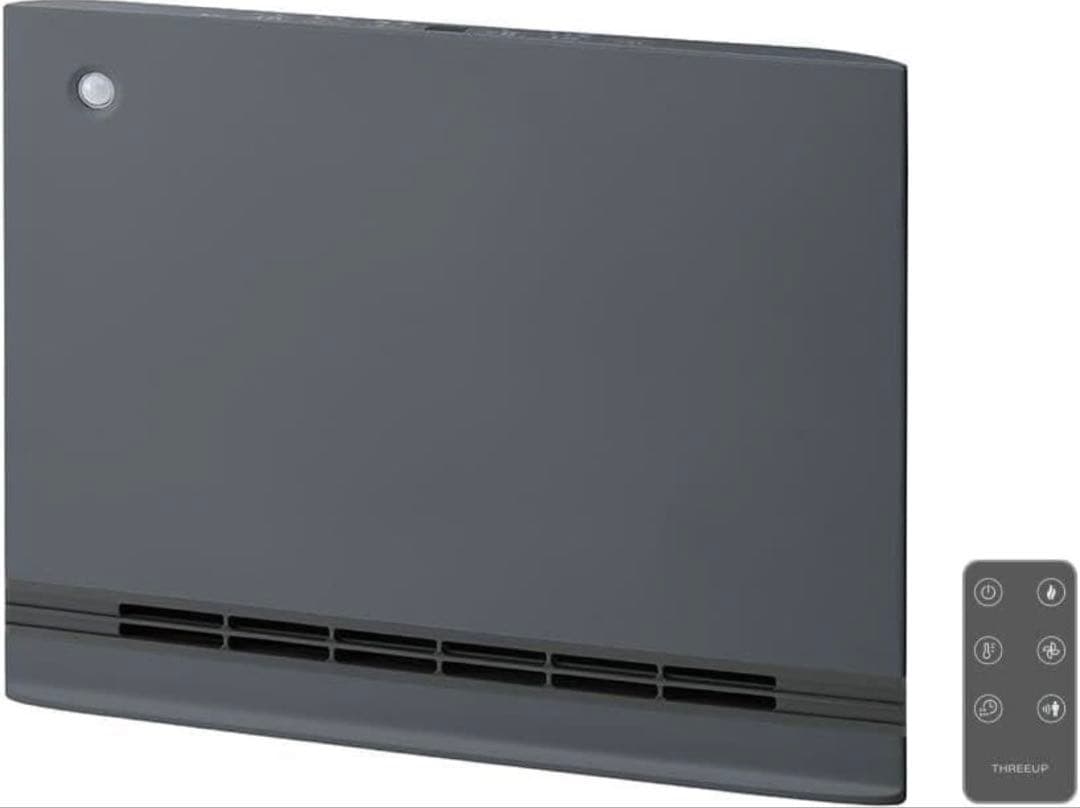 スリーアップ 超薄型 パネル セラミックヒーター グレー