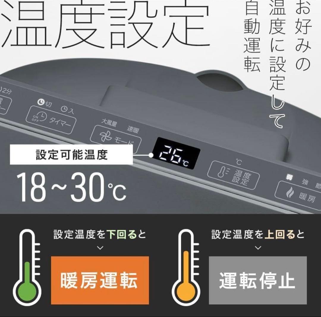 スリーアップ 超薄型 パネル セラミックヒーター グレー