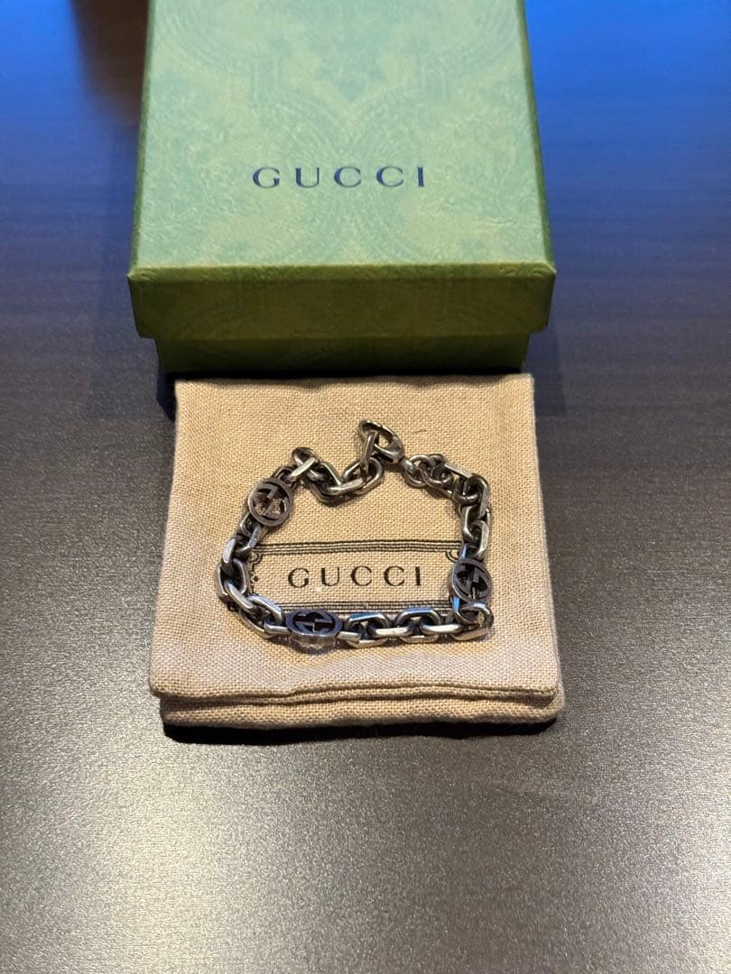 GUCCI グッチ インターロッキン ブレスレット シルバー サイズ18号