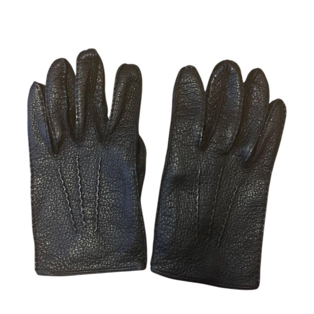 デンツ　ペッカリー　手袋　裏地なし　サイズ8H　BLACK