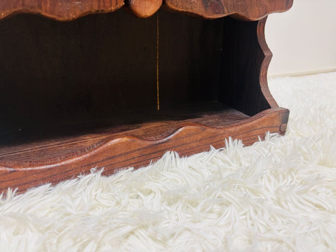 ★希少★ピエロ アンティーク調 木製飾り棚 ウォールキャビネット ウォールラック