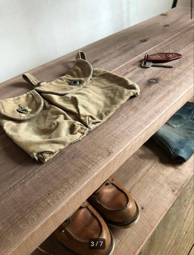 貴重　数量限定　2段　特大　ハンガーラック　古材　収納棚　ディスプレイラック