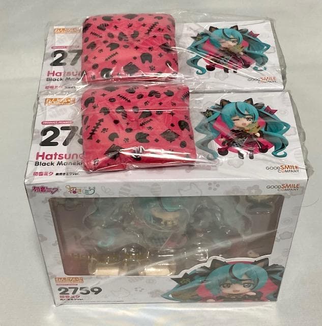 ２体セット　ねんどろいど 初音ミク 黒招きミク　座布団つき　キャラアニ.com