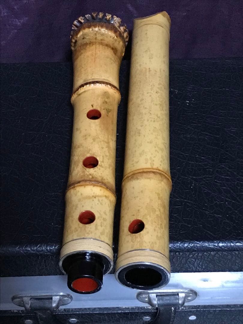 ⭐️尺八 都山流 精華銘(2印) 銀縁歌口　銀三線継 約51センチ