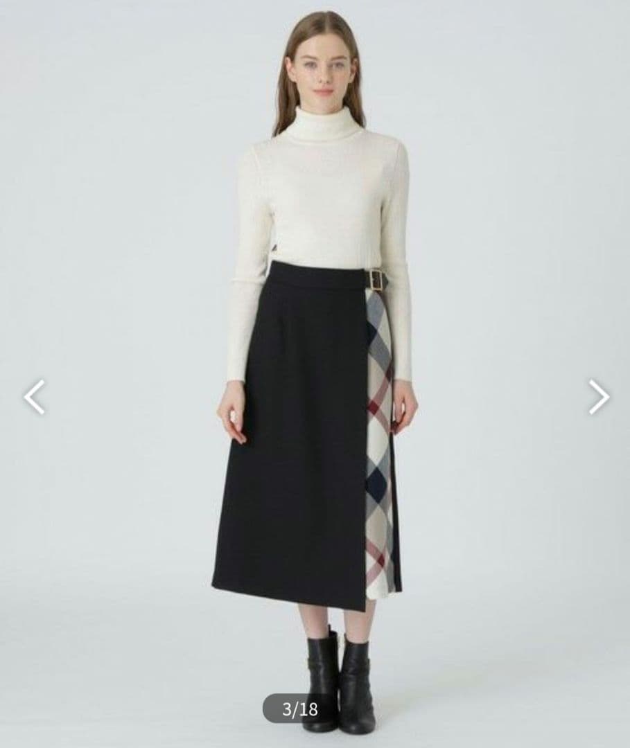 BLUE LABEL　CRESTBRLDGE ウールライクツイルガウチョパンツ