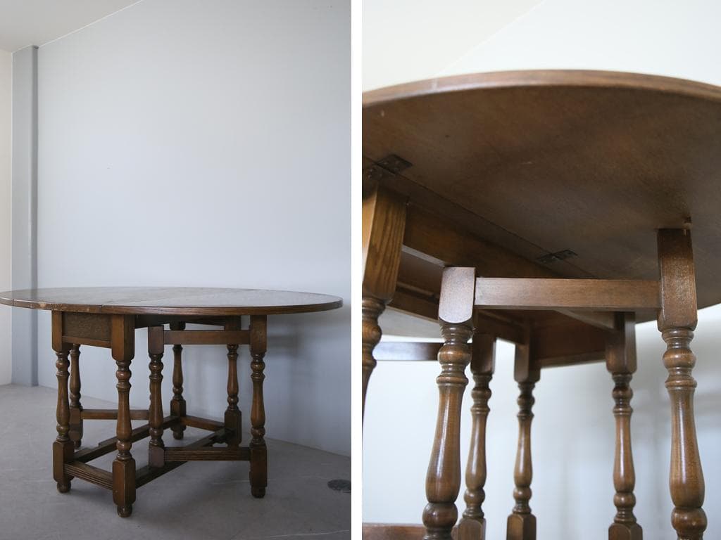 英国アンティークOLD CHARM製ゲートレッグテーブル/ダイニング73-339