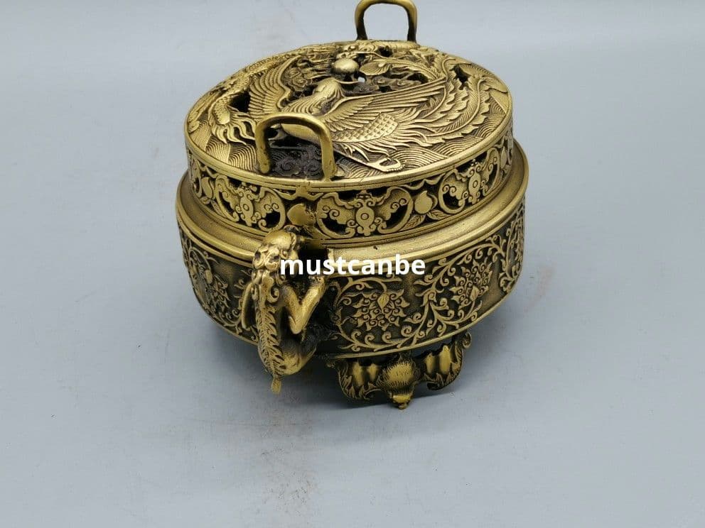 銅製 童子元宝炉 龍鳳香炉 室内薫香炉 香道具 茶道具 工芸品 置物