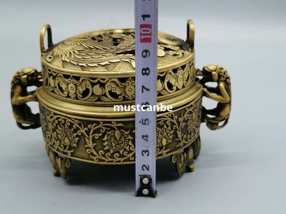 銅製 童子元宝炉 龍鳳香炉 室内薫香炉 香道具 茶道具 工芸品 置物