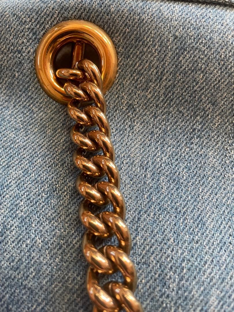 GUCCI デニムブルー ショルダーバッグ 保存袋付き