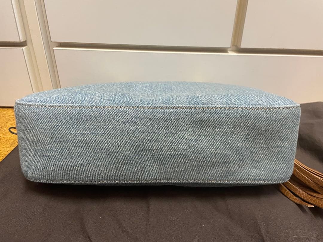 GUCCI デニムブルー ショルダーバッグ 保存袋付き