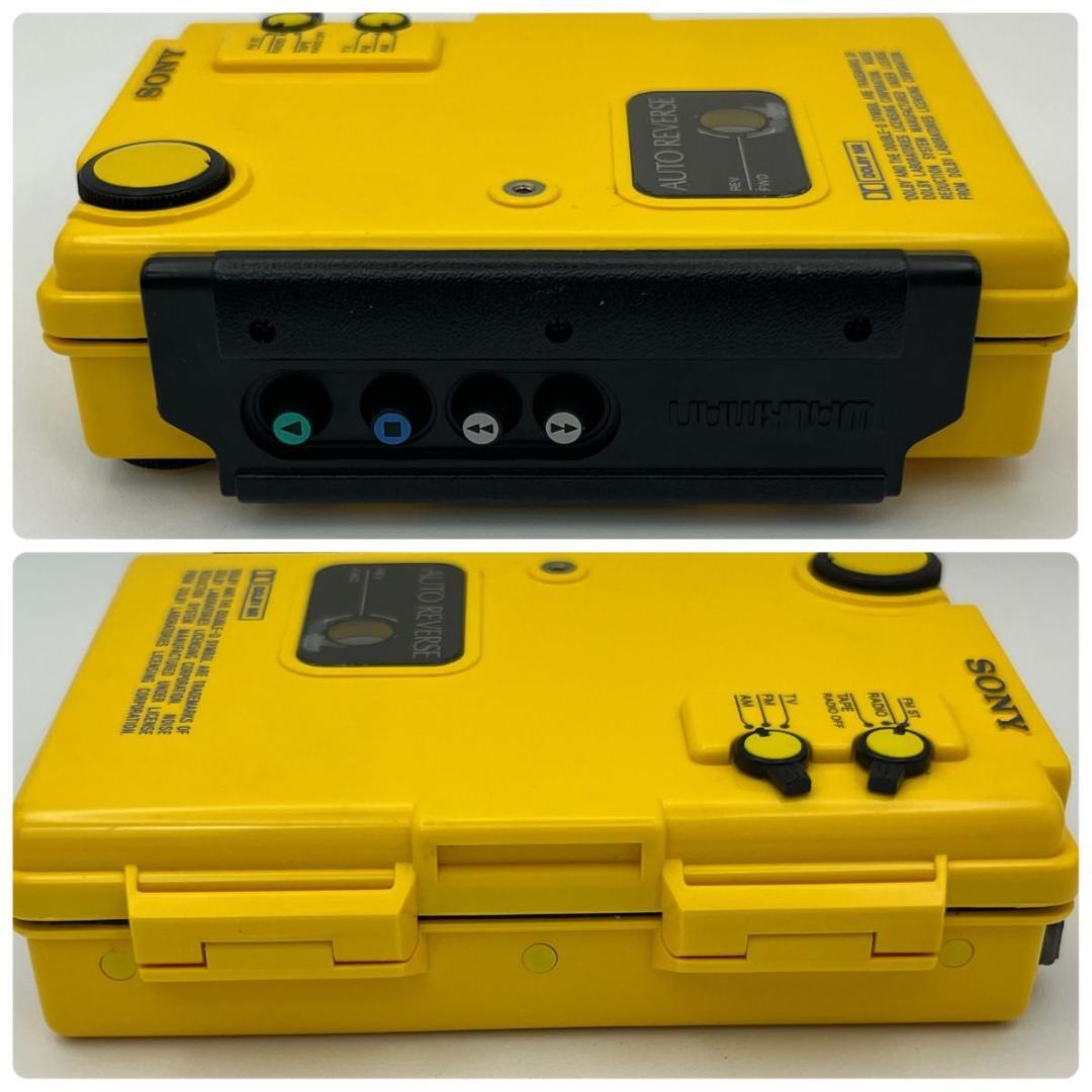 現状品 ソニー WALKMAN WM-F107 イエロー カセットプレーヤー