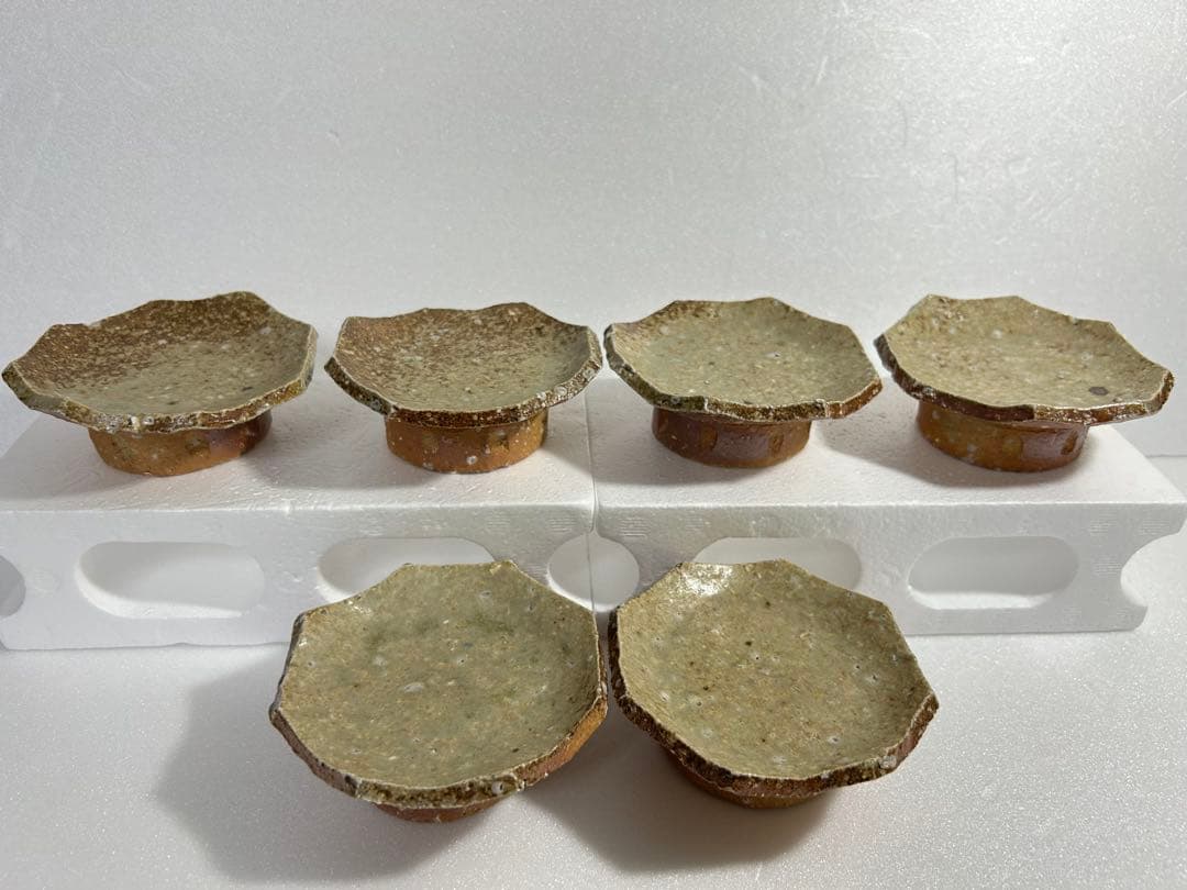 榎本合歓さん 焼きしめ 八角皿 6枚セット 10.0cm
