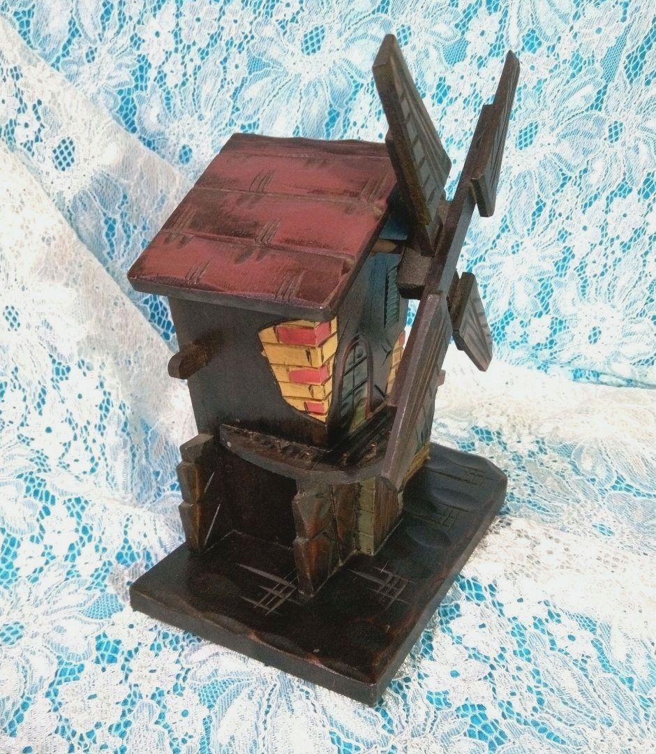 風車小屋のオルゴール　木製　手彫り 曲目　♪エリーゼのために