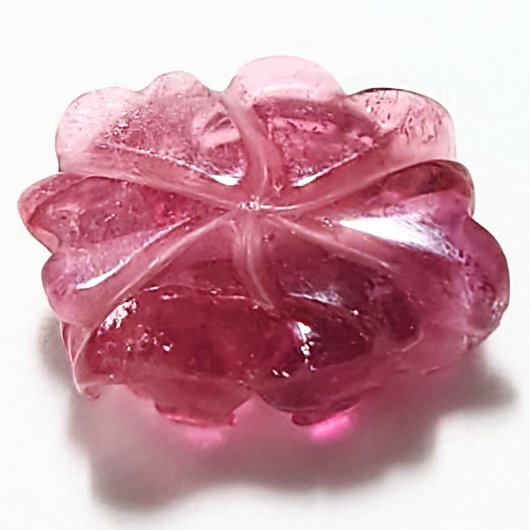 ★ピンクトルマリン 大粒薔薇型ビーズ(SA+)