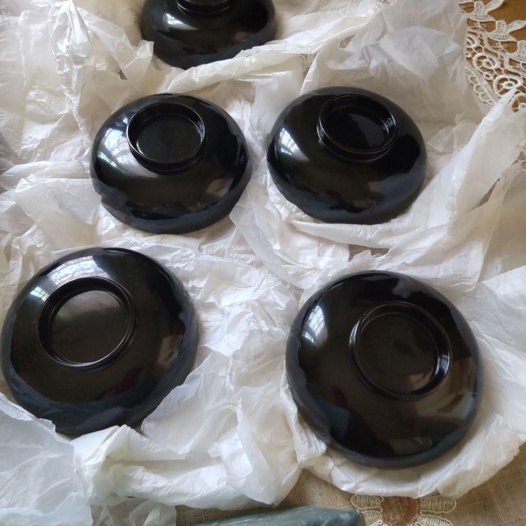 浄法寺塗　うるみ工芸　漆器 黒色椀 ５個セット 蓋付き　新品未使用