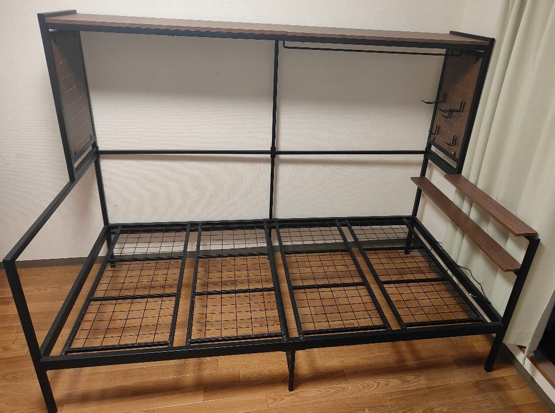 引取限定　オールイン ベッド アイアン フレーム シングル ブラック