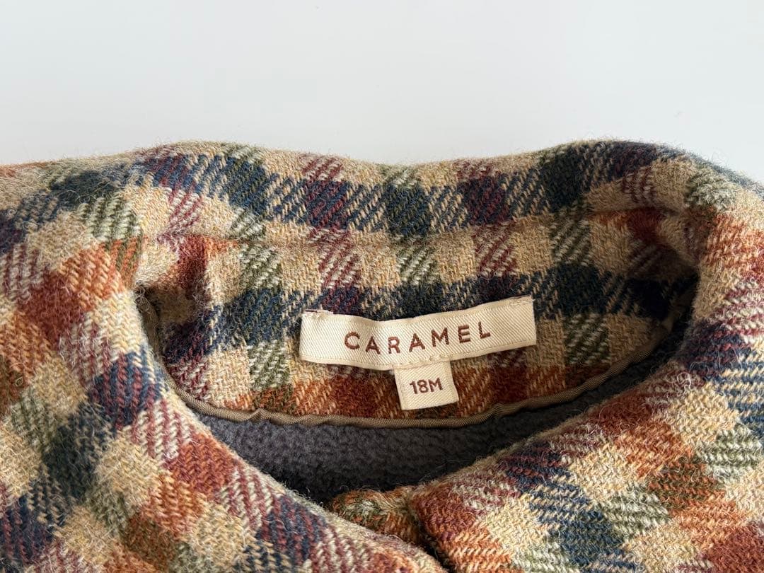 CARAMEL ♡ チェック柄ウールコート 18M