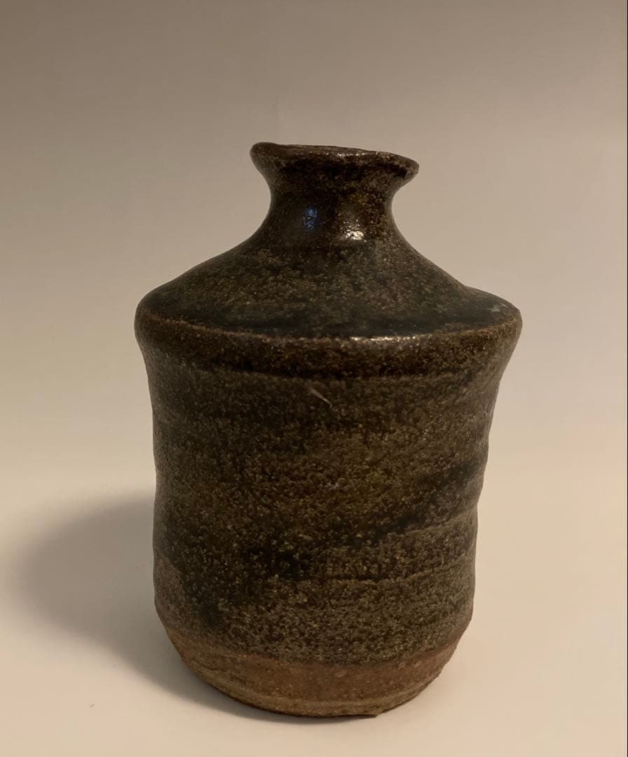 唐津　朝鮮唐津　時代　花入　徳利 一輪挿し　花生け 花瓶 骨董 黒唐津