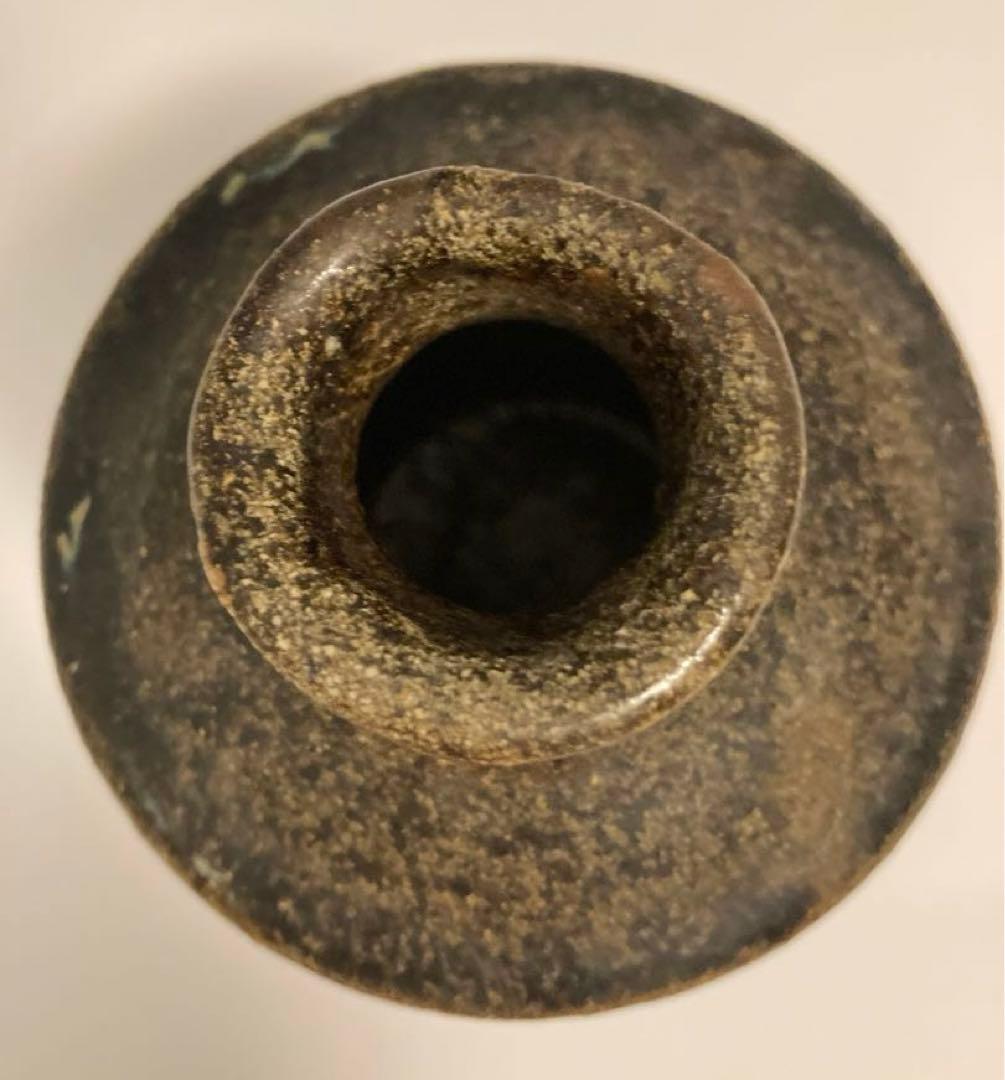 唐津　朝鮮唐津　時代　花入　徳利 一輪挿し　花生け 花瓶 骨董 黒唐津