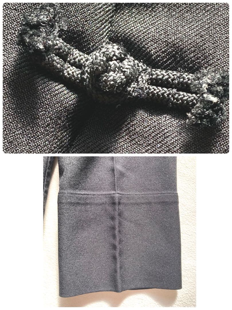 プリキンブラックコムデギャルソン　ポリ縮　ロング丈　チャイナジャケット　M