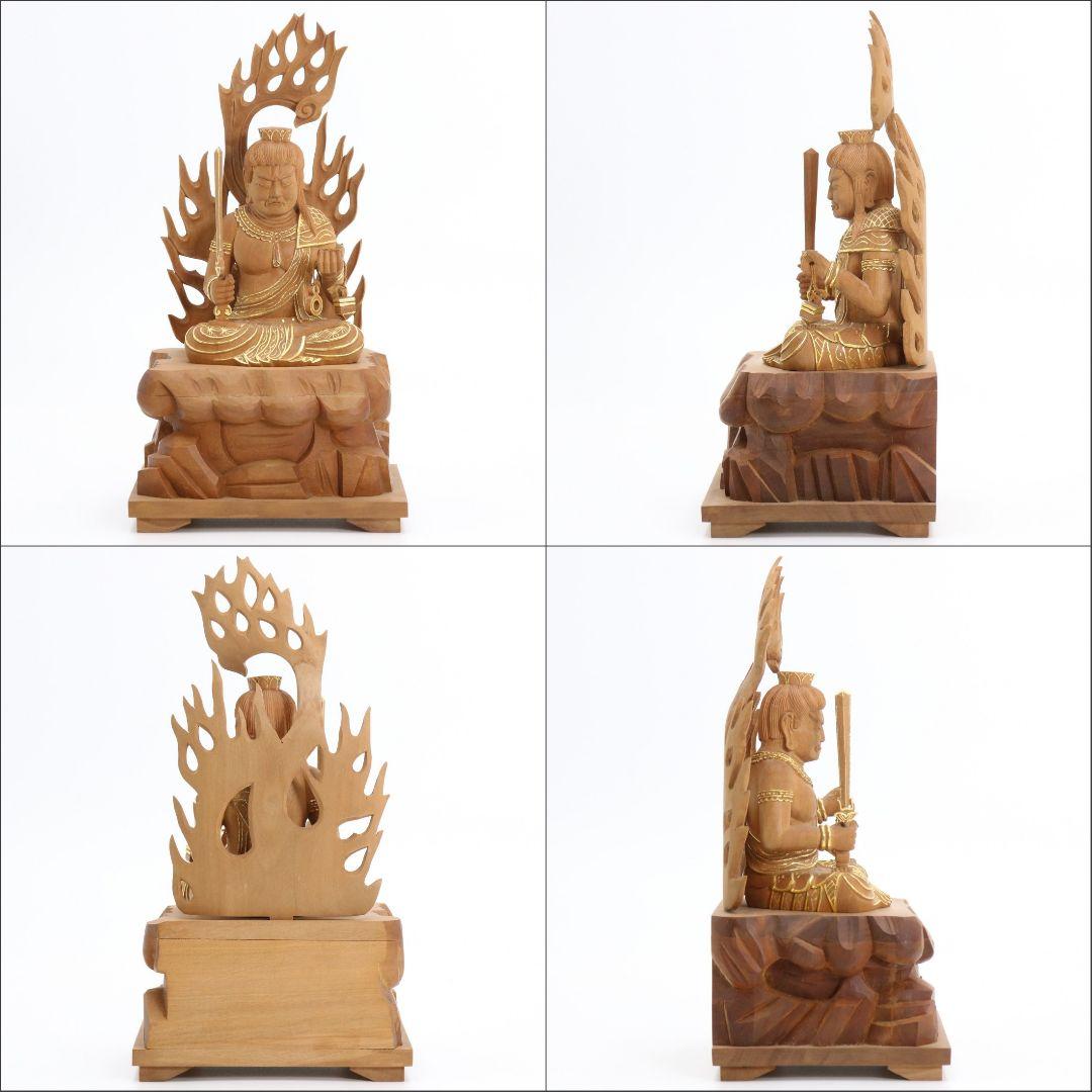 不動明王 有馬頼底(相國大龍)書付 臨済宗 白檀木彫仏像 仏教美術　DX151