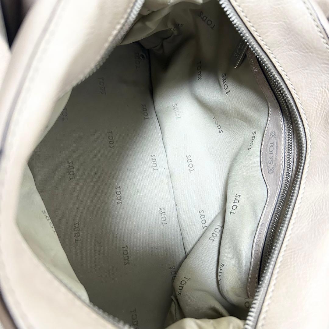 美品　トッズ　TOD'S Dスタイリング　ボストンバッグ　オールレザー　ベージュ